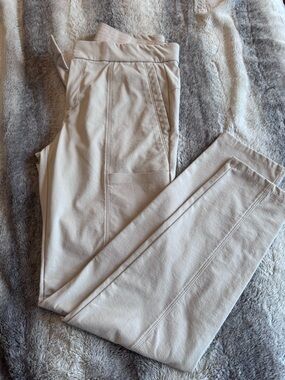 Athleta Cream Straight-Leg Ponte Pants